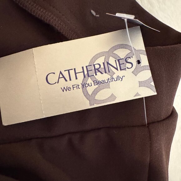 Catherines Dark Brown Crepe Knit Pull On Slacks Size 1XWP (18/20) NWT - Picture 5 of 15